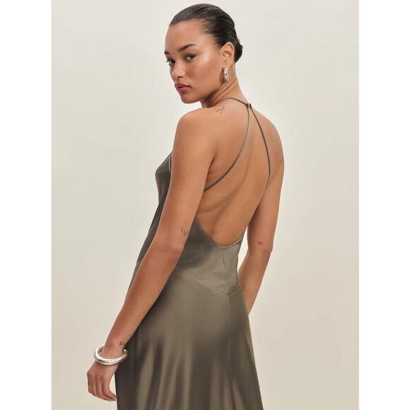 Reformation Nari Silk Dress Morel - Picture 4 of 12